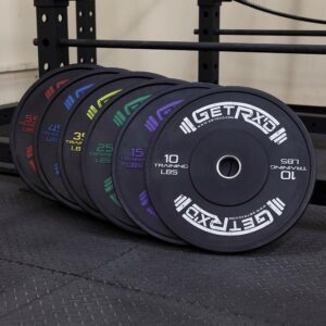 Get RXd Black Premium Bumper Plates 2.0 With Color